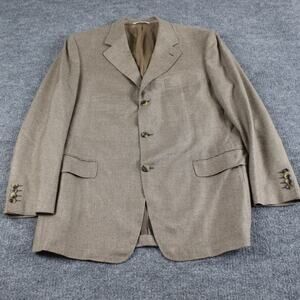 Canali Blazer Mens 54R Brown 100% Silk Sport Coat Notch Lapel Business Workwear